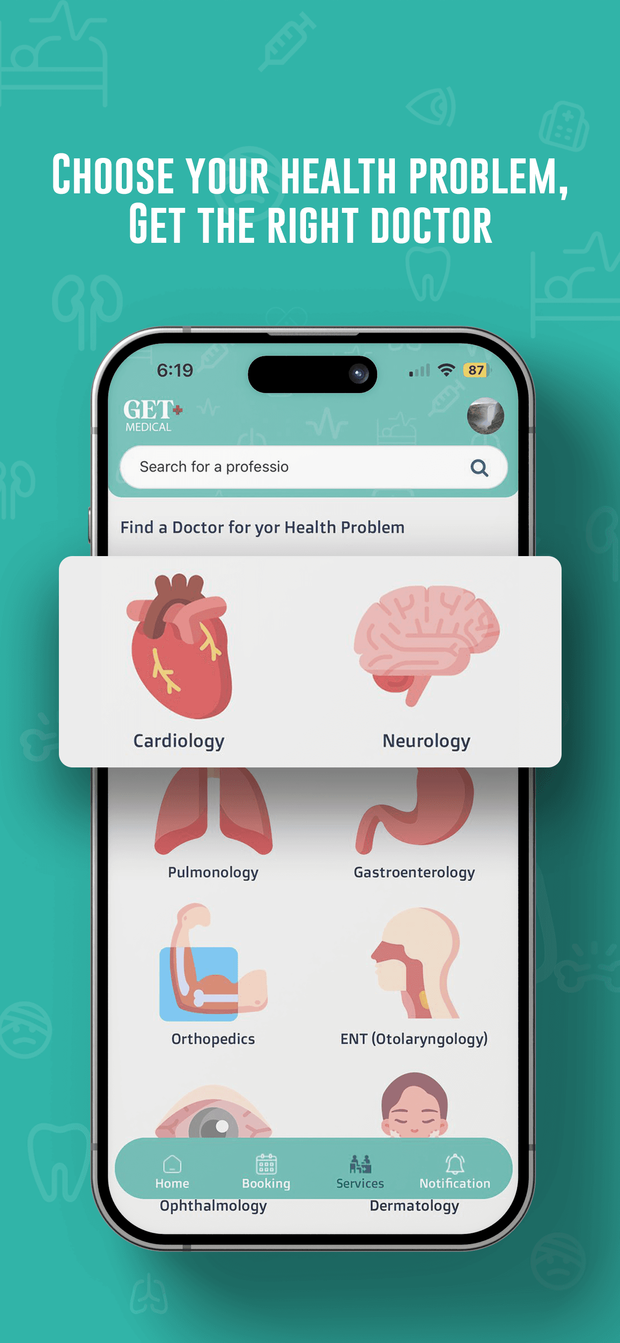 GET Medical application screen 2